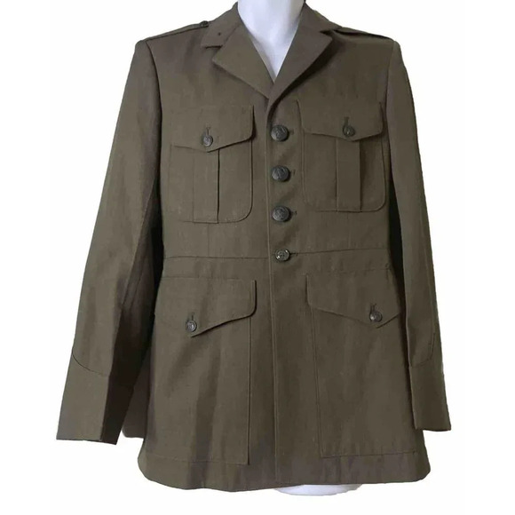 DSCP US Marine Corps Service Uniform‎ Size 39R Crown Clothing Company USA Green - Picture 1 of 11